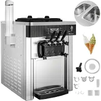 Vevor Softijs machine 2200W – Commerciële softijsmachine voor op een tafel – 20 tot 28 liter per uur – Ideaal voor restaurants, bars en cafés