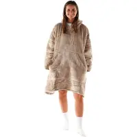 Noony Khaki oversized hoodie deken - plaids met mouwen - fleece deken met mouwen - ultrazachte binnenkant - hoodie blanket - snuggle - one size fits all - oodie