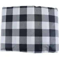 Merkloos Set beschermhoezen voor picknicktafel en -bank, waterdicht, 183 cm, zwart-wit geruit, geschikt voor buitengebruik