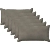 vidaXL Kussensloop 6 st HOUTEN Lichtgrijs 40 x 80 cm Fluweel