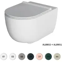 Xenz Gio hangtoilet – compact – rim free – diepte 47 cm – wit mat AL8802-03