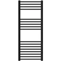 LuxeBath Design badkamerradiator Sahara elektrisch met verwarmingselement 1200W 500x1200 mm recht zwart mat zijaansluiting