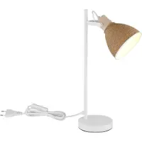 Globo Bureaulamp Lyndon Wit Met Rotan