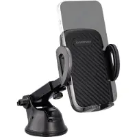 IMoshion Telefoonhouder auto - Verstelbaar - Universeel - Carbon - Dashboard / Raam - Zwart
