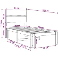 vidaXL Eenpersoonsbed met hoofdbord ROSTOCK Donkerbruin 90 x 190 cm