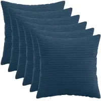 vidaXL Kussensloop 6 st HEERLEN Marineblauw 45 x 45 cm corduroy
