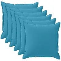 vidaXL Kussensloop 6 st HOUTEN Lichtblauw 30 x 30 cm Polyester
