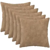 vidaXL Kussensloop 6 st HEERLEN Taupe 50 x 50 cm Microfiber Fleece
