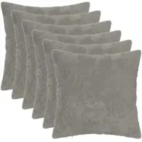 vidaXL Kussensloop 6 st HEERLEN Lichtgrijs 40 x 40 cm Nep Konijnenbont