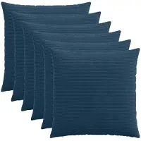 vidaXL Kussensloop 6 st HEERLEN Marineblauw 80 x 80 cm corduroy