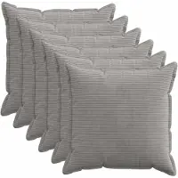 vidaXL Kussensloop 6 st HOUTEN Lichtgrijs 55 x 55 cm corduroy