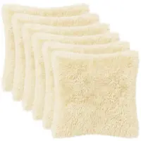 vidaXL Kussensloop 6 st HEERLEN Crèmekleurig 50 x 50 cm PV Fleece