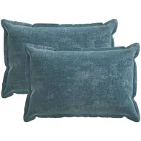 vidaXL Kussensloop 2 st HOUTEN Blauw 50 x 70 cm Chenille Stof