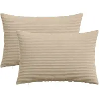 vidaXL Kussensloop 2 st HEERLEN Taupe 40 x 60 cm corduroy