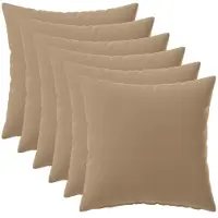 vidaXL Kussensloop 6 st HEERLEN Taupe 40 x 40 cm Polyester