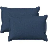 vidaXL Kussen met kussen HOUTEN 2 st Blauw Faux Linnen