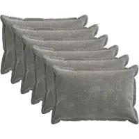 vidaXL Kussensloop 6 st HOUTEN Donkergrijs 50 x 70 cm Chenille Stof