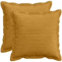vidaXL Kussensloop 2 st HOUTEN Geel 40 x 40 cm corduroy