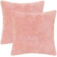 vidaXL Kussensloop 2 st HEERLEN Roze 45 x 45 cm Nep Konijnenbont