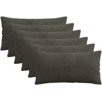 vidaXL Kussensloop 6 st ALMELO Antracietkleurig 40 x 70 cm corduroy