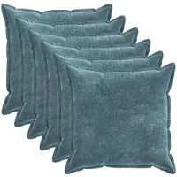 vidaXL Kussensloop 6 st HOUTEN Blauw 65 x 65 cm Chenille Stof