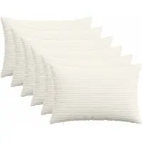 vidaXL Kussensloop 6 st HEERLEN Crèmekleurig 30 x 50 cm corduroy