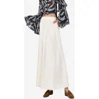 Busem Elastische Taille Midi Rok met Zakken