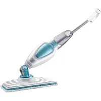 Black & Decker FSM16CD, stoomdweil, blauw, wit, 6 meter, 1600 W, geschikt voor tapijten, glas, harde vloeren, en voor gebruik in kleine ruimtes