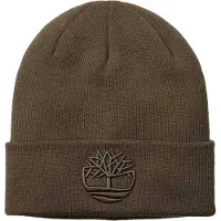 Timberland Geribde muts met logo voor volwassenen (Chocoladebruin)