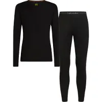 Icebreaker - Thermokleding - M Merino 175 Everyday LS Crewe and Leggings Set Black voor Unisex van Wol - Maat L - Zwart