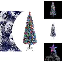 vidaXL Kunstkerstboom met verlichting, 240 cm, glasvezel - Kerstbomen