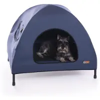 K&H 771612, verhoogd, koelend honden- en kattenbed met dak, middelgroot