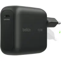 Belkin BoostCharge USB-C GaN Wandlader 100 W – Snellader voor Laptop, Tablet en Smartphone – Inklapbare Stekkerpinnen – Zwart