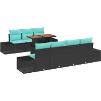 vidaXL Tuinset, 8-delig, zwart, polyrotan