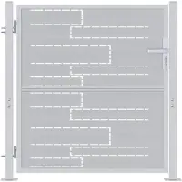 vidaXL Tuinpoort met slot Zilver 85 x 97 cm Roestvrij staal