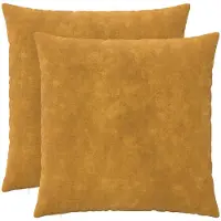 vidaXL Kussensloop 2 st HEERLEN Geel 55 x 55 cm Microfiber Fleece