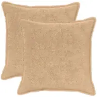 vidaXL Kussensloop 2 st HOUTEN Crèmekleurig 70 x 70 cm