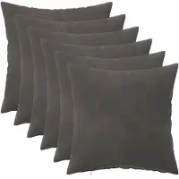 vidaXL - Kussensloop - 6 - st - HEERLEN - Donkergrijs - 50 - x - 50 - cm - fluweel