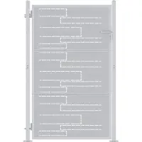 vidaXL Tuinpoort 85 x 144 cm Roestvrij staal zilver Vergrendelbaar