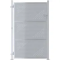 vidaXL Tuinpoort 85 x 120 cm Roestvrij staal zilver Vergrendelbaar