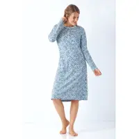 Hajo Premium katoen dames nachthemd poederblauw | Maat 44/46