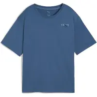 Puma Unisex T-shirts met grafische print, donker indigoblauw, maat XS (EU)
