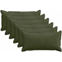 vidaXL Kussensloop 6 st HOUTEN Groen 40 x 80 cm corduroy