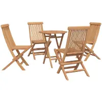 vidaXL Tuinset 5 st Bruin Massief Teakhout