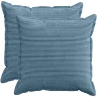 vidaXL Kussensloop 2 st HOUTEN Blauw 60 x 60 cm corduroy