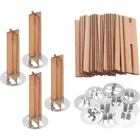 Merkloos Houten lonten met voetjes - 10 stuks - 0,5 x 2 inch - Natuurlijk hout