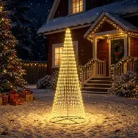 vidaXL LED kerstboom 285 cm 744 LED's Warmwit IJzer Zwart