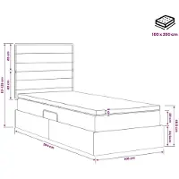 vidaXL Opslag bed met matras met hoofdeinde Blauw 100 x 200 cm Stof