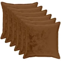 vidaXL Kussensloop 6 st HOUTEN Lichtbruin 55 x 55 cm Flanel