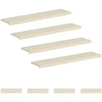 vidaXL Trap Tread 8 st 110 x 30 x 2 cm Wit Massief Eikenhout